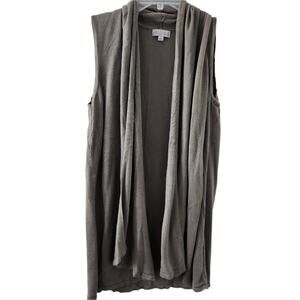 Joseph A Neutral Long Vest Large Longline Lagenlook Coastal Summer Casual